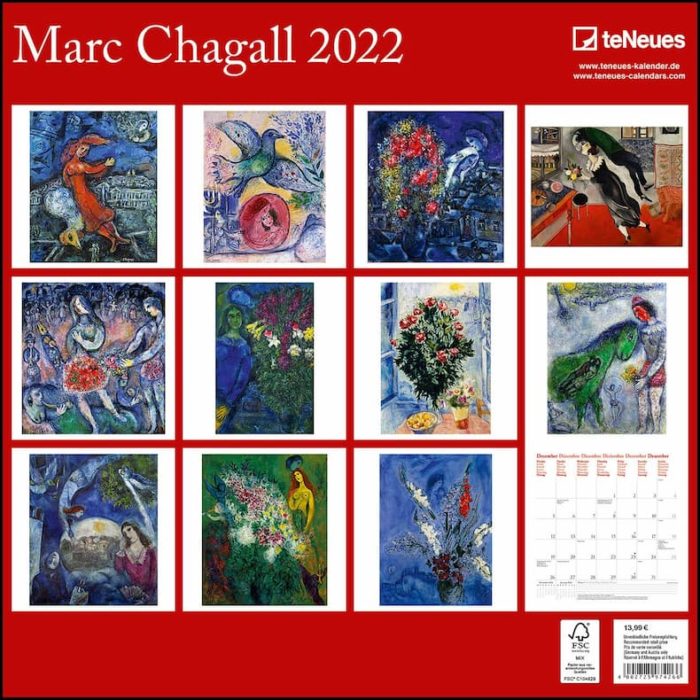 Chagall TeNeues Grid Calendar 2022 5